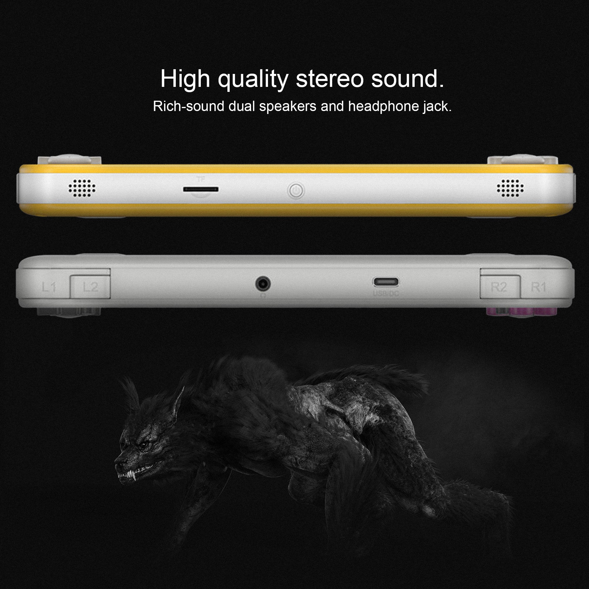 Anbernic RG505: High quality stereo sound.