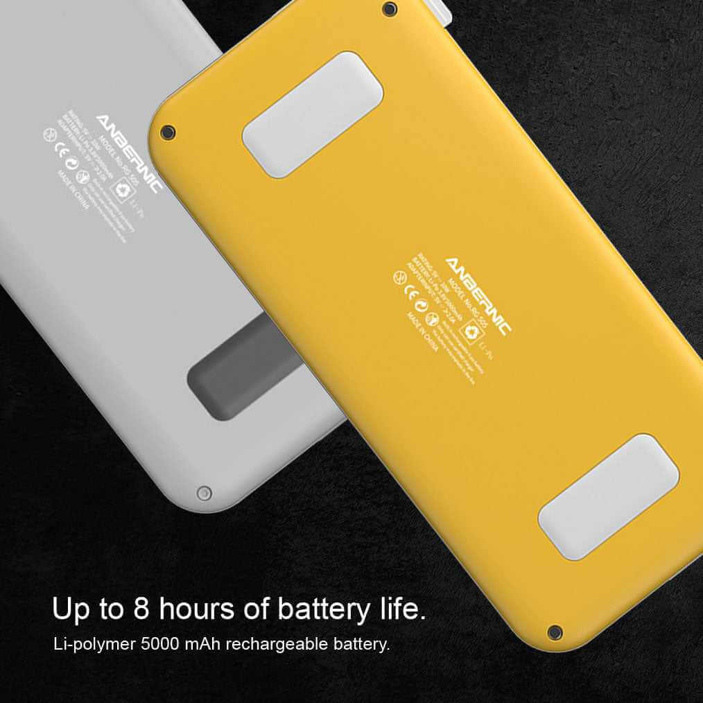 Anbernic RG505: Up to 8 hours of battery life.