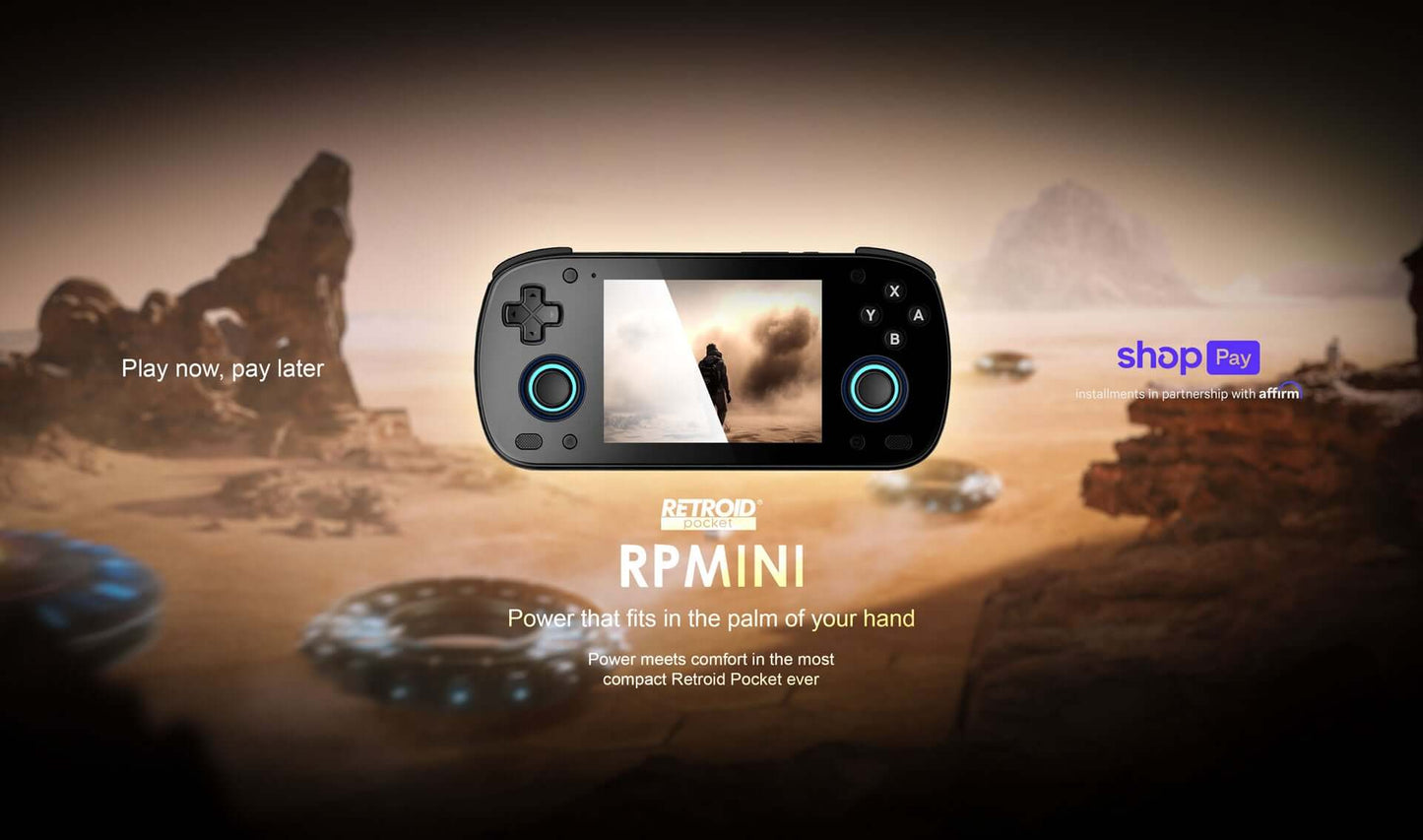 Retroid Pocket Mini Power that fits in the palm of your hand